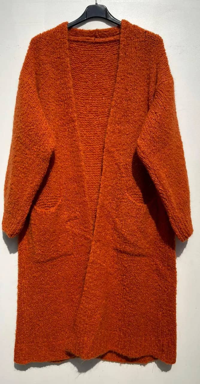 013 One Size Rust Fall Sweater Cardigan 2 Pockets Super Soft
