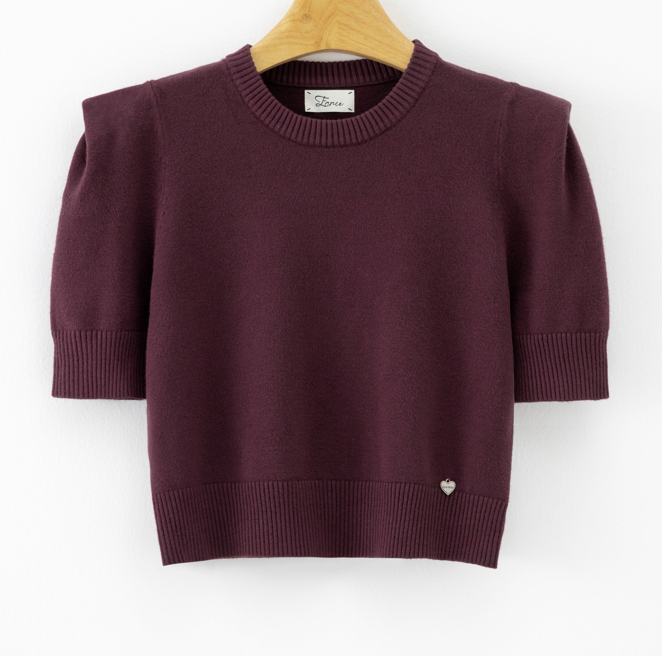LUSSS10 Purple Structured Shoulder Sweater