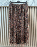 VISKB One Size Brown Snakeskin Pattern Long Flowing Skirt