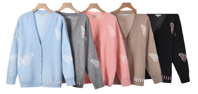 FOBU2 One Size  Butterfly Knit Cardigan LOOWIE