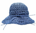 BA706 Dark Blue Cloche Crochet Paper Summer Hat Loowie