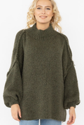 MA19501 Olive Turtleneck Cozy Warm Knitted Sweater Loowie