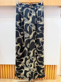 IVA277GTBK Floral Pants Plus Size Black