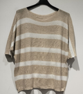 POSTBE Beige Striped Knit Printed Sweater LOOWIE