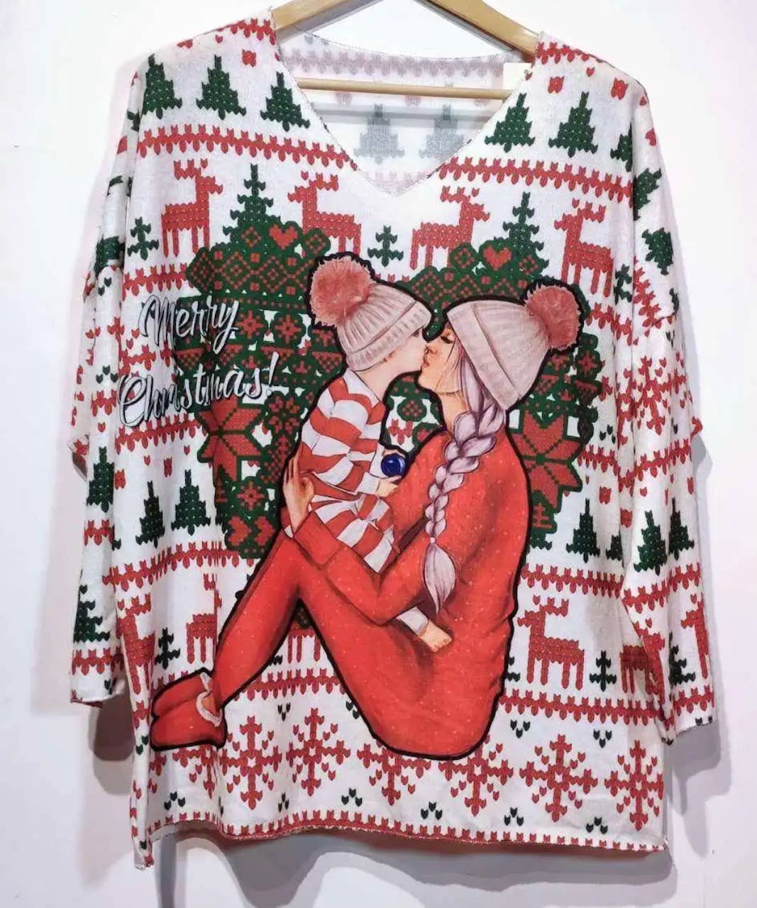 PO2 Italian Cozy White PJ Sweater One Size LOOWIE