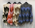 529 Zig-Zag Oversized Sweater LOOWIE