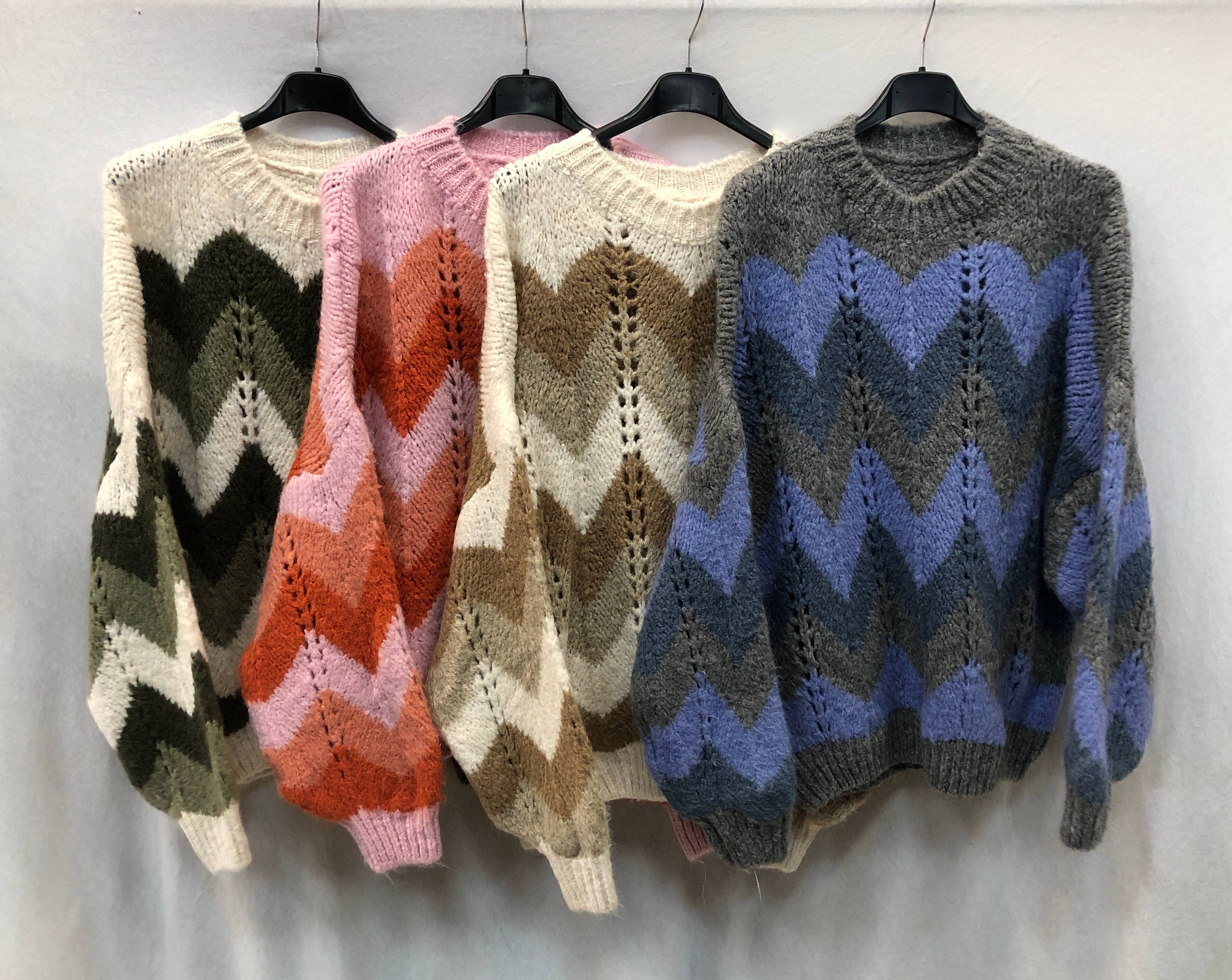 529 Zig-Zag Oversized Sweater LOOWIE