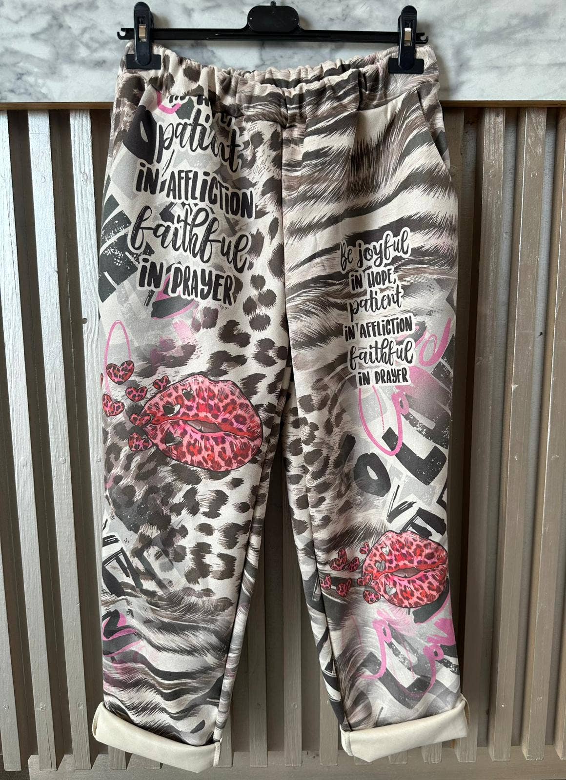 VISPL Animal Print Sweatpants with Lips LOOWIE