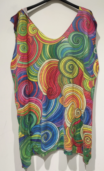 POPL1 PLUS SIZE Sleeveless Abstract Knit Sweater LOOWIE
