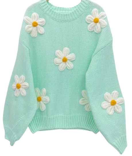 L85 Mint Green Daisy Sweater Pack with 2 Sizes