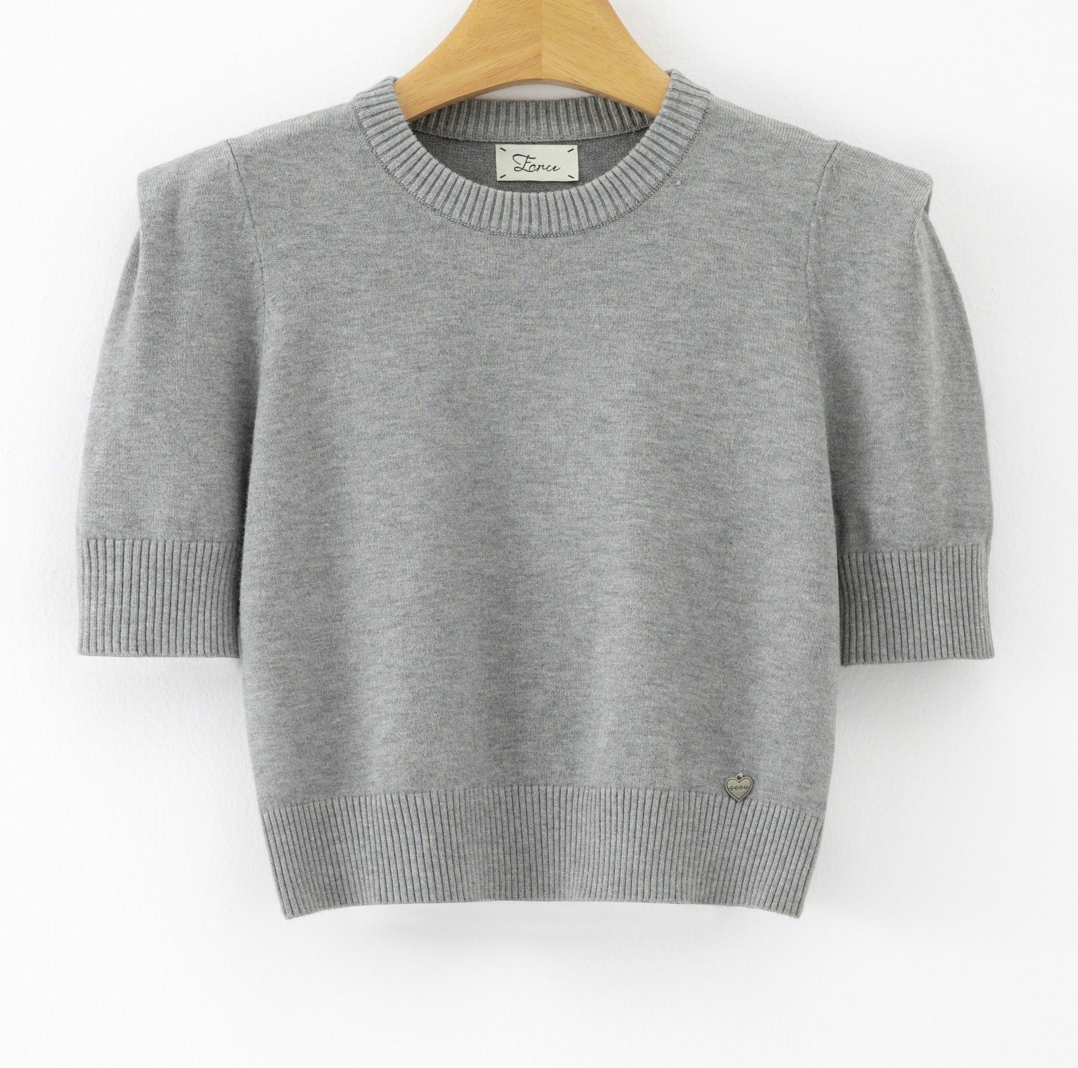 LUSSS3 Grey Structured Shoulder Sweater