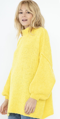 MA19501 Yellow Turtleneck Cozy Warm Knitted Sweater Loowie