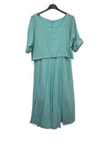 VC2PCSAQU Cotton Two-Piece Midi Dress Set Aqua
