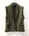 VIJAO Italian Olive One Size Plush Vest w/2 Pockets LOOWIE