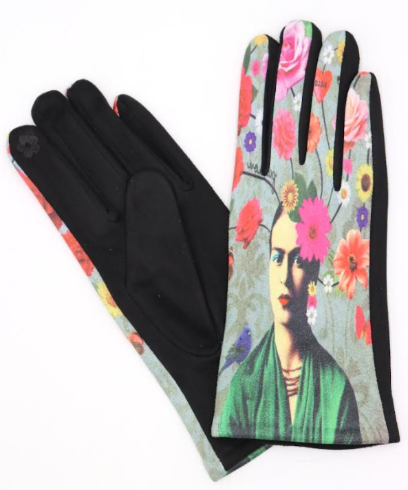 FR1 One Size Floral Frida Touch Screen Gloves LOOWIE