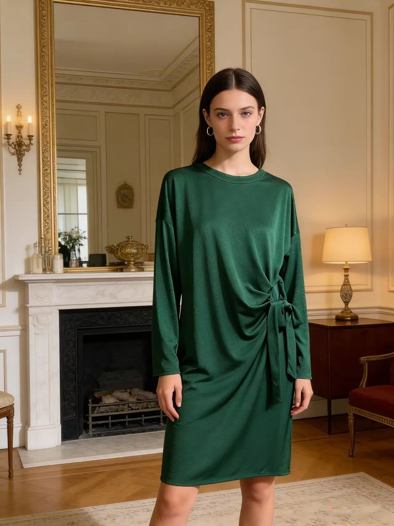 CO1 Forest Green Flowy Dress