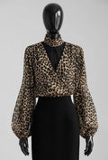 ES151 Brown Leopard Print Blouse