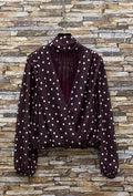 ES146 Burgundy Polka Dot Blouse