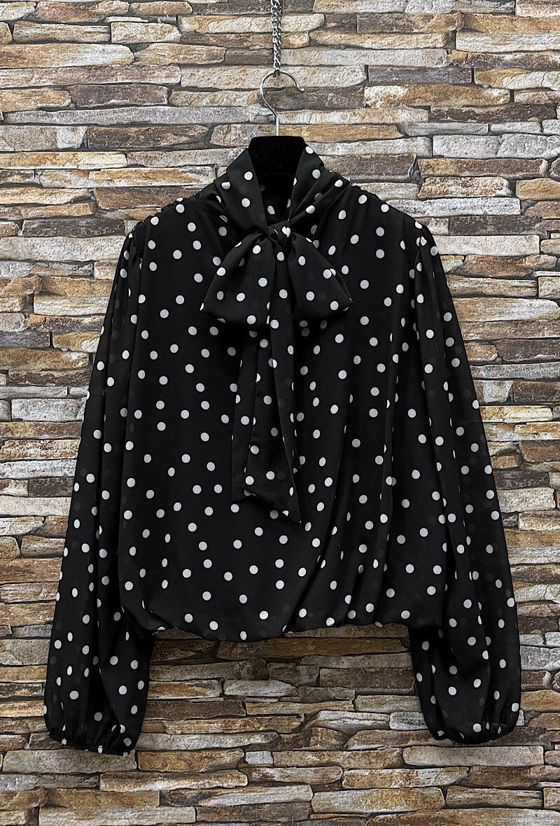 ES147 Black Polka Dot Blouse
