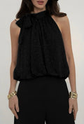 ES152 Black Shimmer Halter Top