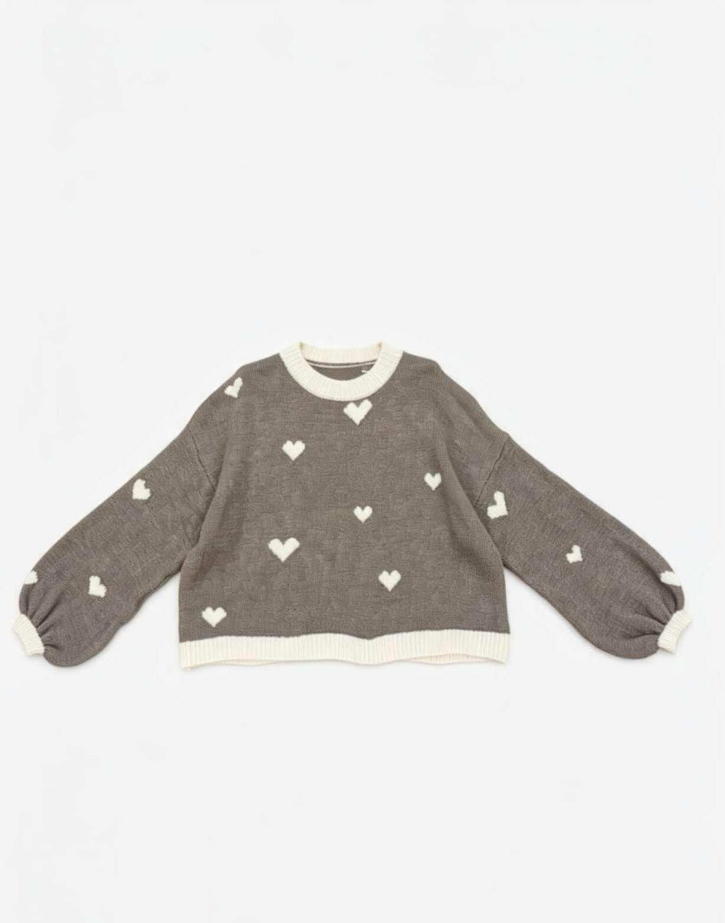 ESTTH2 Taupe Two-Tone Heart Sweater