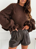 ESTWT5 Dark Maroon Wool Tie-Sleeve Sweater