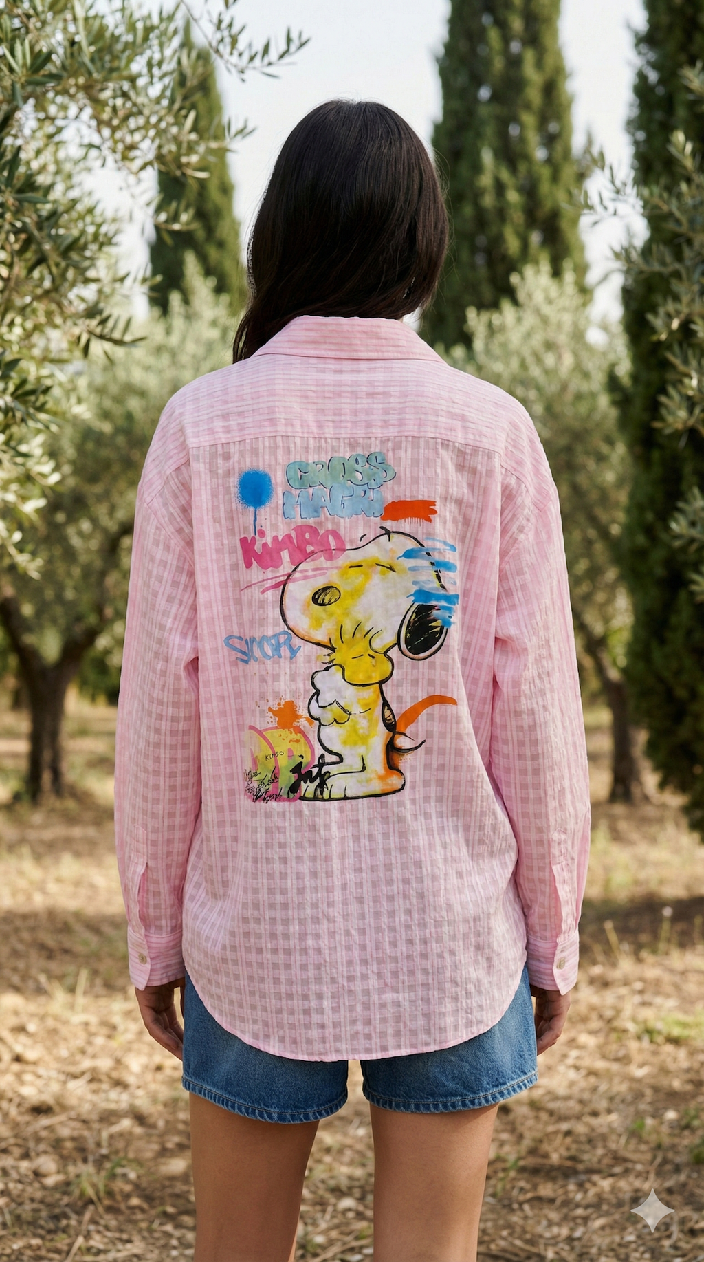 MCSSPAC Italian OS Pink Pop Art Cotton Shirt