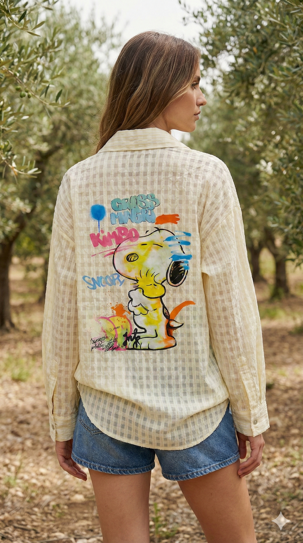 MCSSPA Italian OS Graffiti Pop Art Cotton Shirt