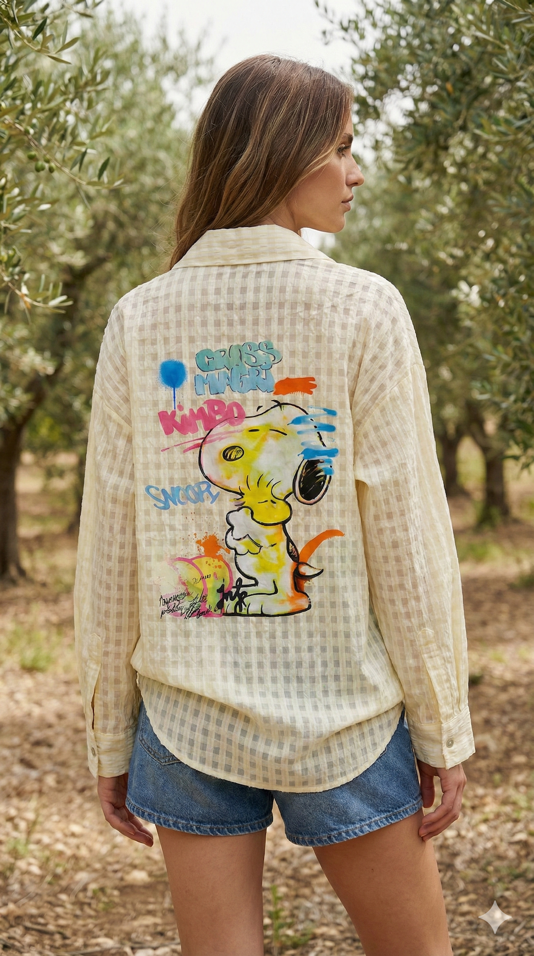 MCSSPA Italian OS Graffiti Pop Art Cotton Shirt