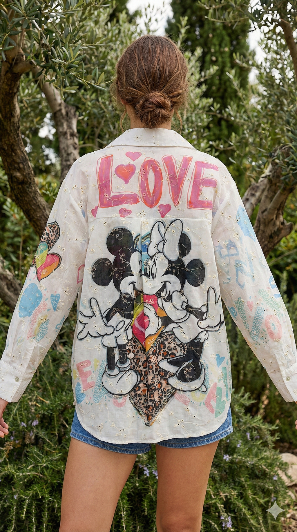 MCSSLHG Italian OS Love Heart Graphic Cotton Shirt