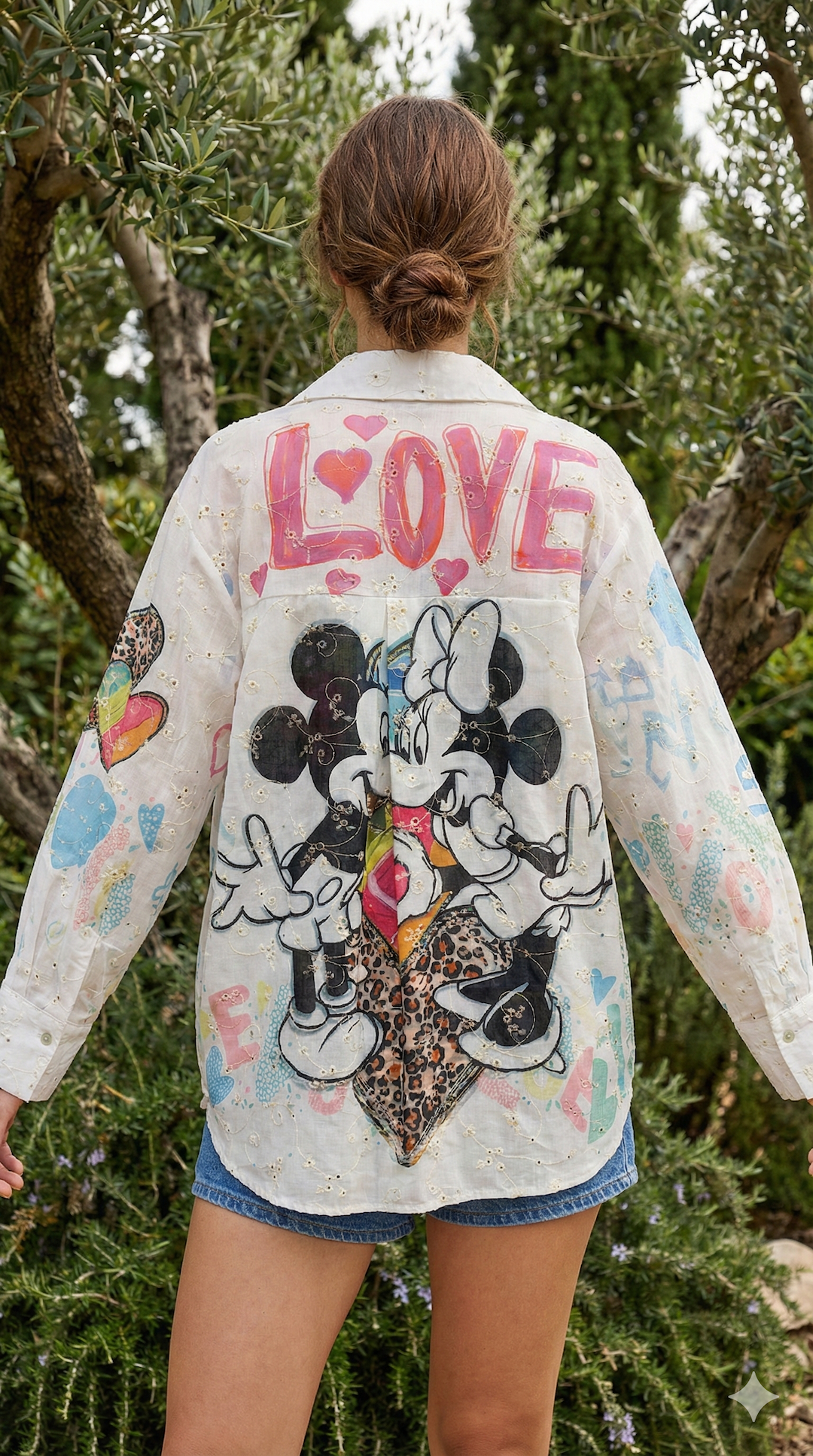 MCSSLHG Italian OS Love Heart Graphic Cotton Shirt