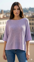 COSSLA Italian One Size Lavender Cotton Sweater