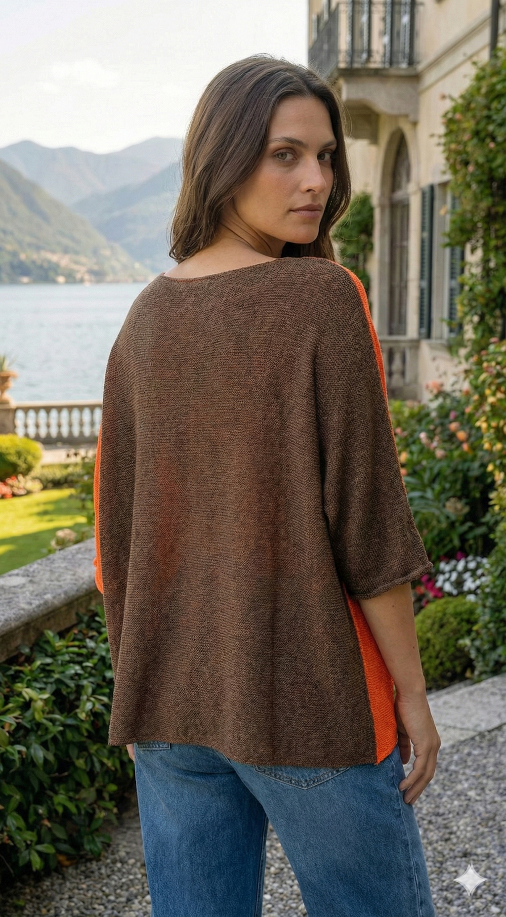 COSSOB Italian Orange Brown Cotton Sweater