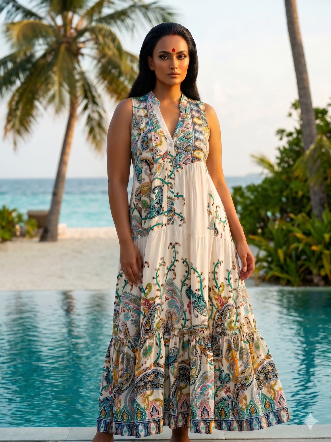 NBCP4 Jade Paisley Sleeveless Dress