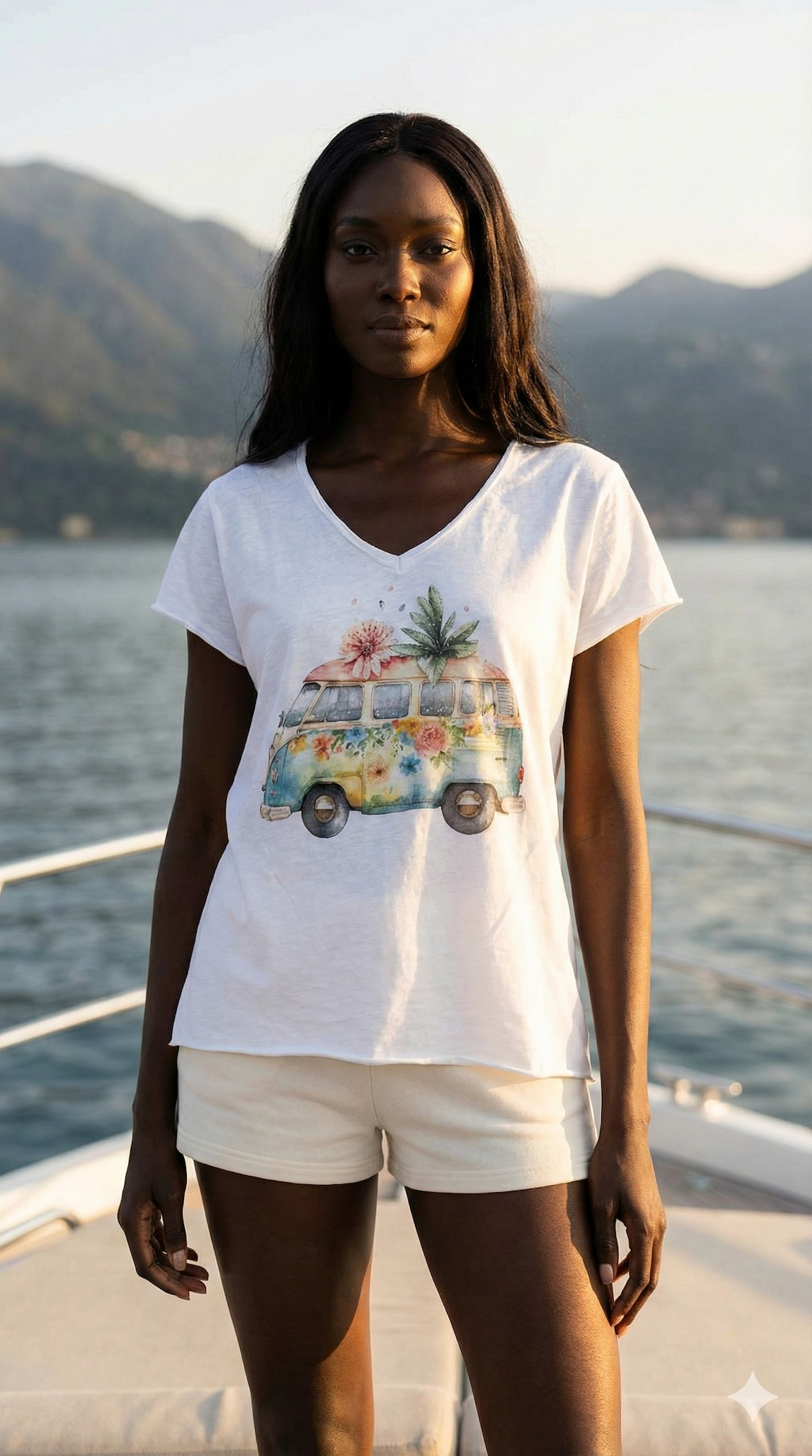 VITCFV Italian One Size Floral Van Cotton Tee