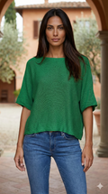 COSSE Italian One Size Emerald Cotton Sweater