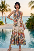 NBCP6 Sunset Paisley Sleeveless Dress