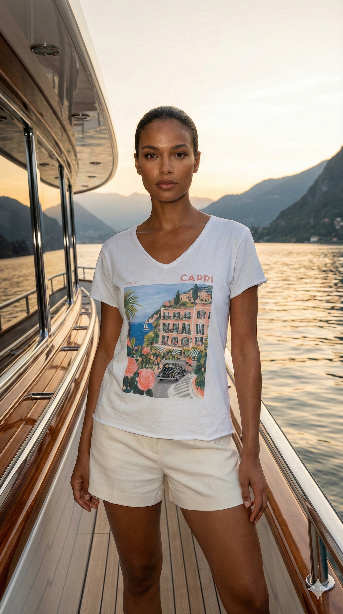 VITCCR Italian One Size Capri Riviera Cotton Tee