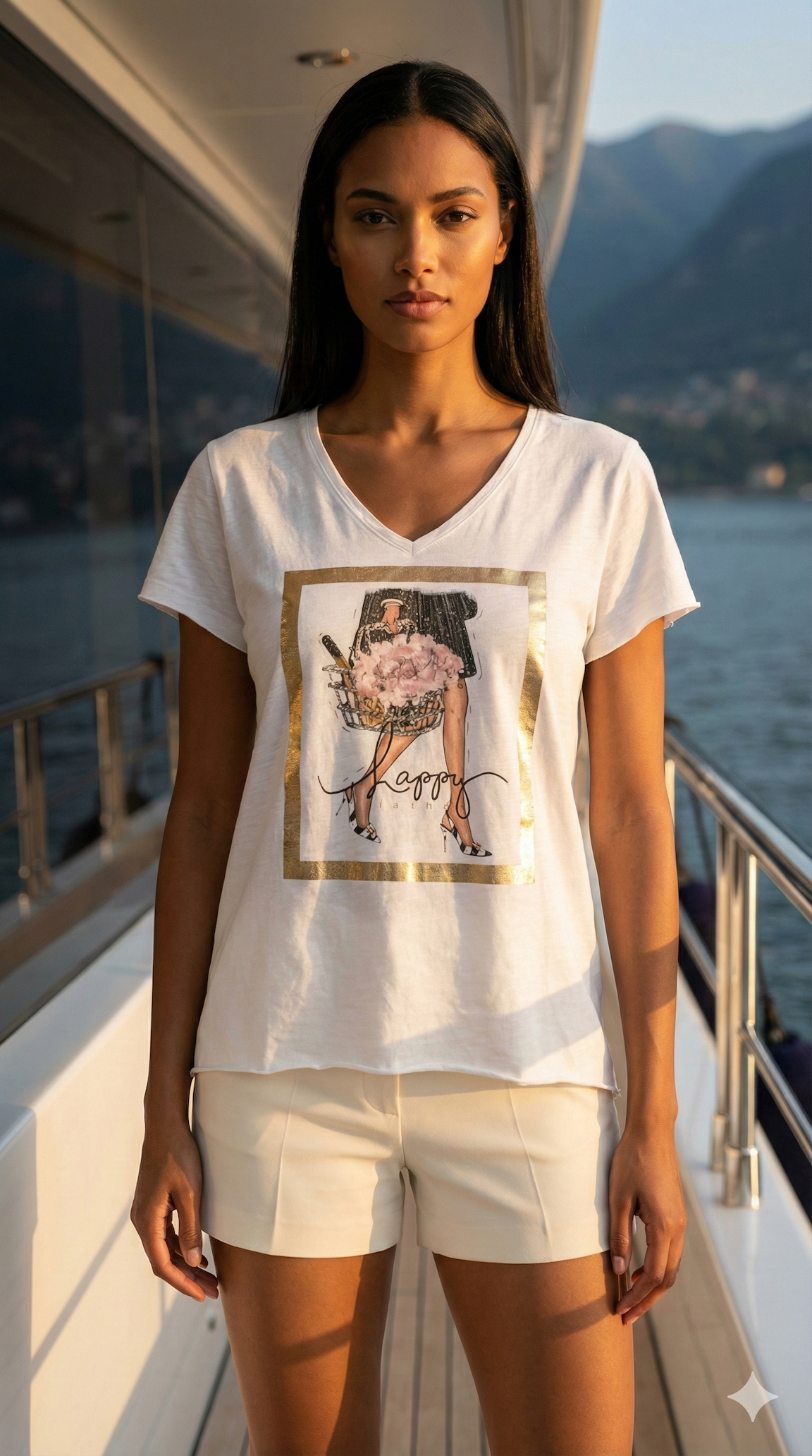 VITCHC Italian One Size Happy Chic Cotton Tee