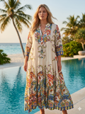 NBCPS4 Ocean Paisley 3/4 Sleeve Dress