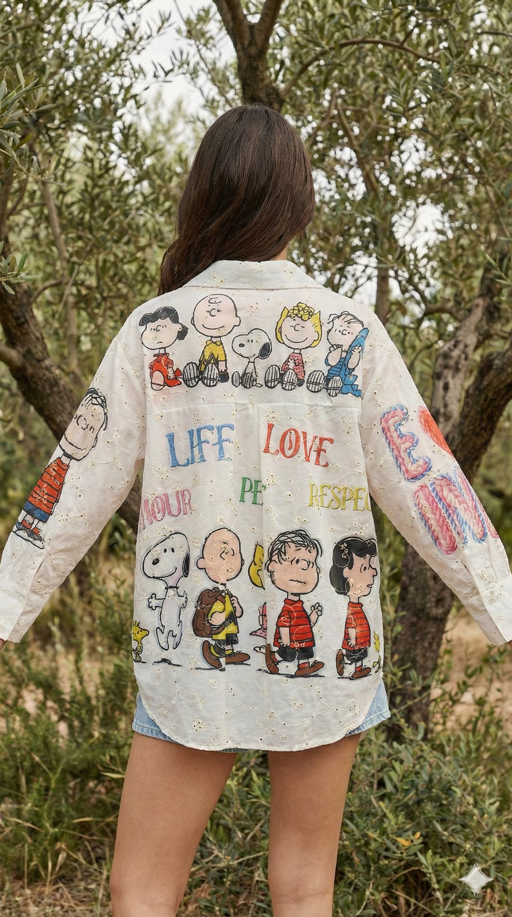 MCSSLLG Italian OS Life & Love Graphic Cotton Shirt