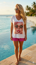 VITCFSF Italian OS Sunglasses Face Print Cotton Tee
