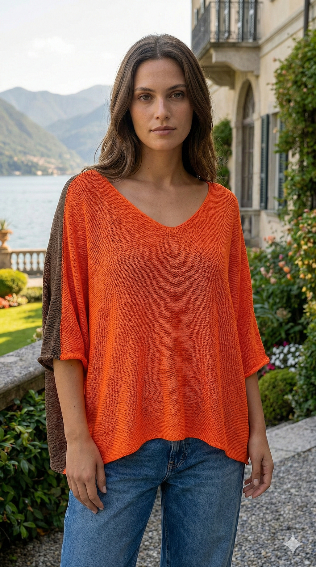 COSSOB Italian Orange Brown Cotton Sweater