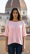 COSSBP Italian One Size Blush Pink Cotton Sweater