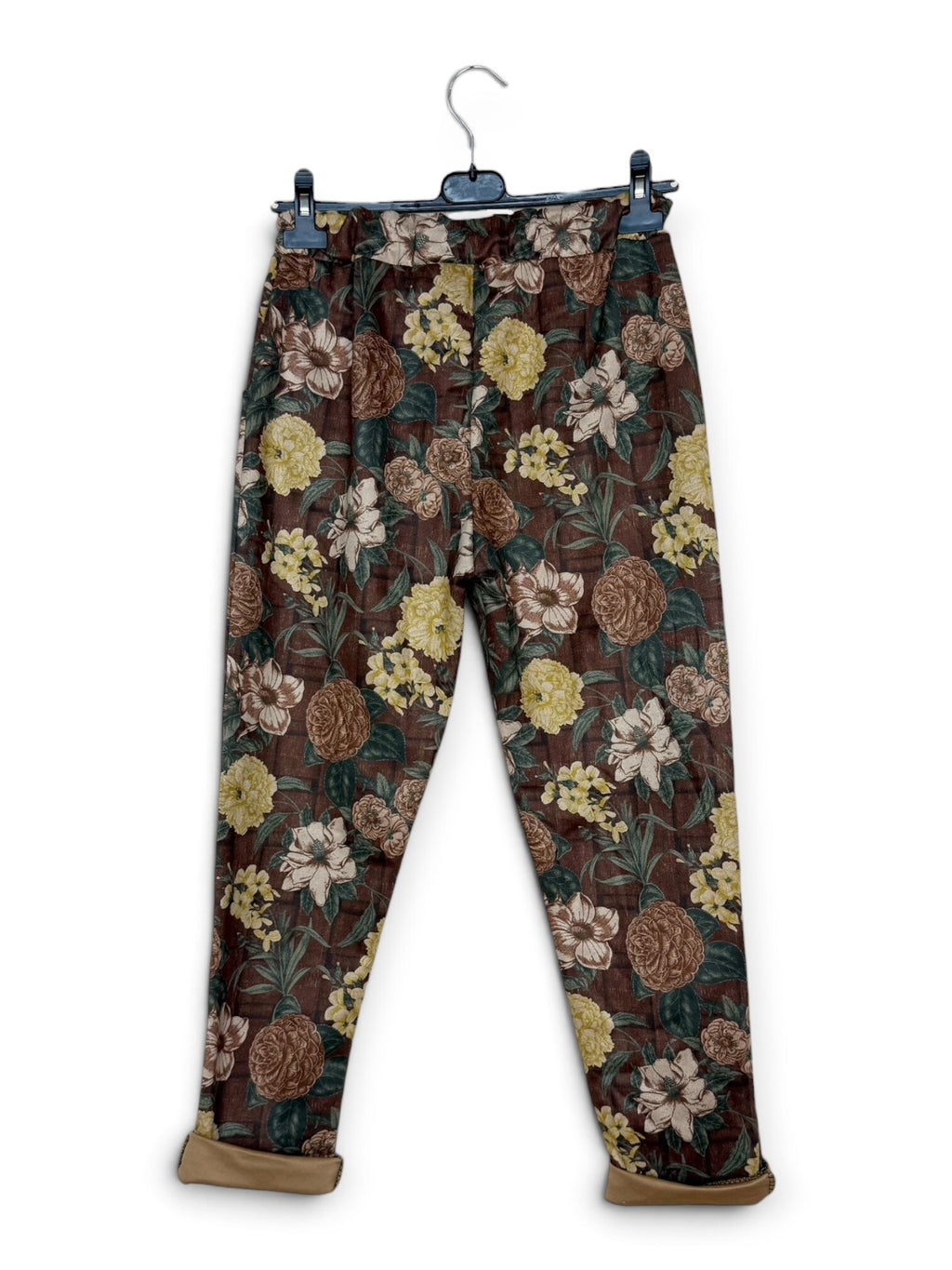 LNFLB Golden Floral Jogger Pants Brown