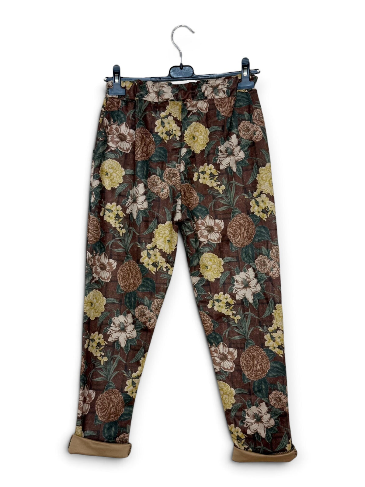 LNFLB Golden Floral Jogger Pants Brown