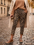 LNLEO Classic Leopard Jogger Pants Camel
