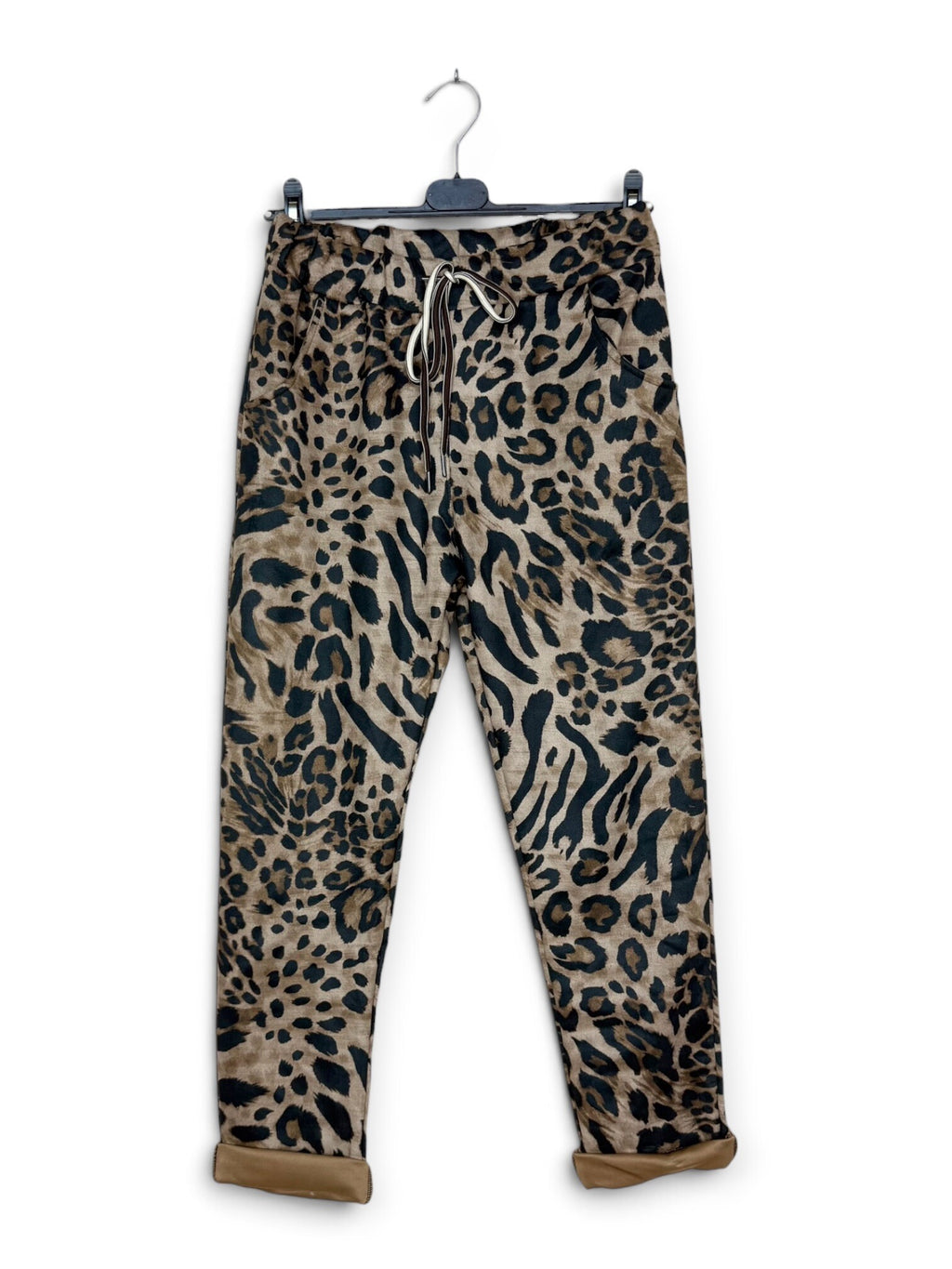 LNLEO Classic Leopard Jogger Pants Camel