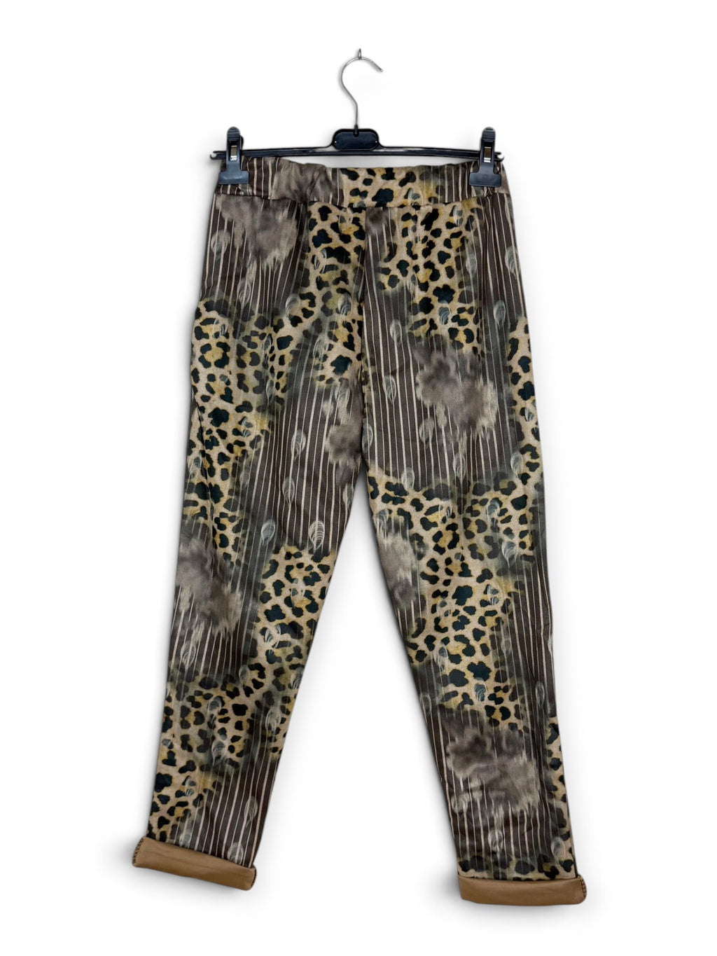 LNLPT Leopard Pinstripe Jogger Pants Brown