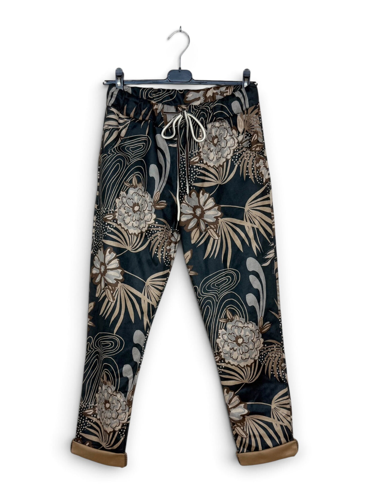 LNSWB Golden Swirl Floral Jogger Pants Black